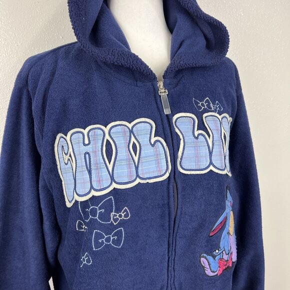 Vintage Wonderful World of Disney Sweater Women's Plus 2X Blue Eeyore Fleece Zip - Picture 6 of 13
